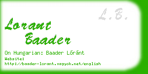 lorant baader business card